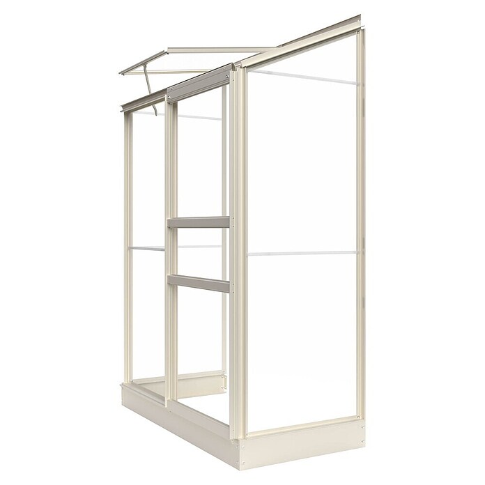 Kas Emma I (Buitenmaat incl. dakoverstek (b x d): 132 x 69 cm, Materiaal zijwand: Glas, 3 mm, Wit) | BAUHAUS