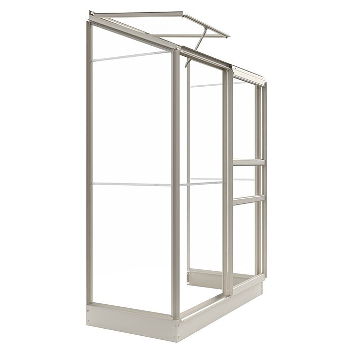 Kas Emma I (Buitenmaat incl. dakoverstek (b x d): 132 x 69 cm, Materiaal zijwand: Glas, 3 mm, Wit) | BAUHAUS
