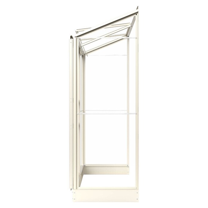 Kas Emma I (Buitenmaat incl. dakoverstek (b x d): 132 x 69 cm, Materiaal zijwand: Glas, 3 mm, Wit) | BAUHAUS