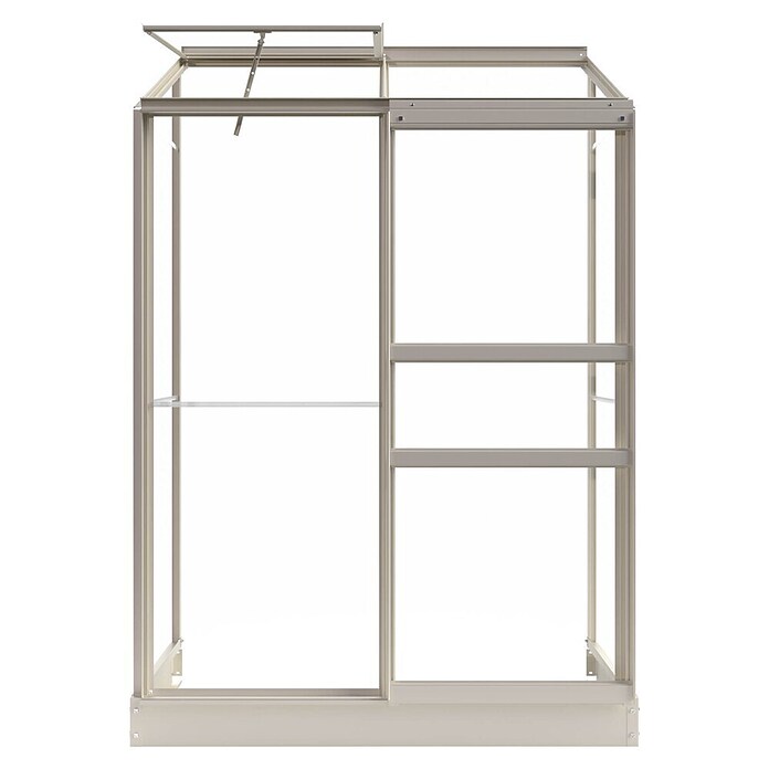 Kas Emma I (Buitenmaat incl. dakoverstek (b x d): 132 x 69 cm, Materiaal zijwand: Glas, 3 mm, Wit) | BAUHAUS