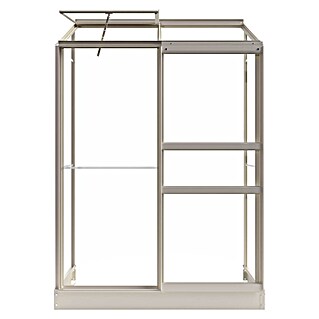 Kas Emma I (Buitenmaat incl. dakoverstek (b x d): 132 x 69 cm, Materiaal zijwand: Glas, 3 mm, Wit)