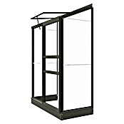 Kas Emma I (Buitenmaat incl. dakoverstek (b x d): 132 x 69 cm, Materiaal zijwand: Glas, 3 mm, Groengrijs) | BAUHAUS