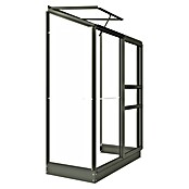 Kas Emma I (Buitenmaat incl. dakoverstek (b x d): 132 x 69 cm, Materiaal zijwand: Glas, 3 mm, Groengrijs) | BAUHAUS