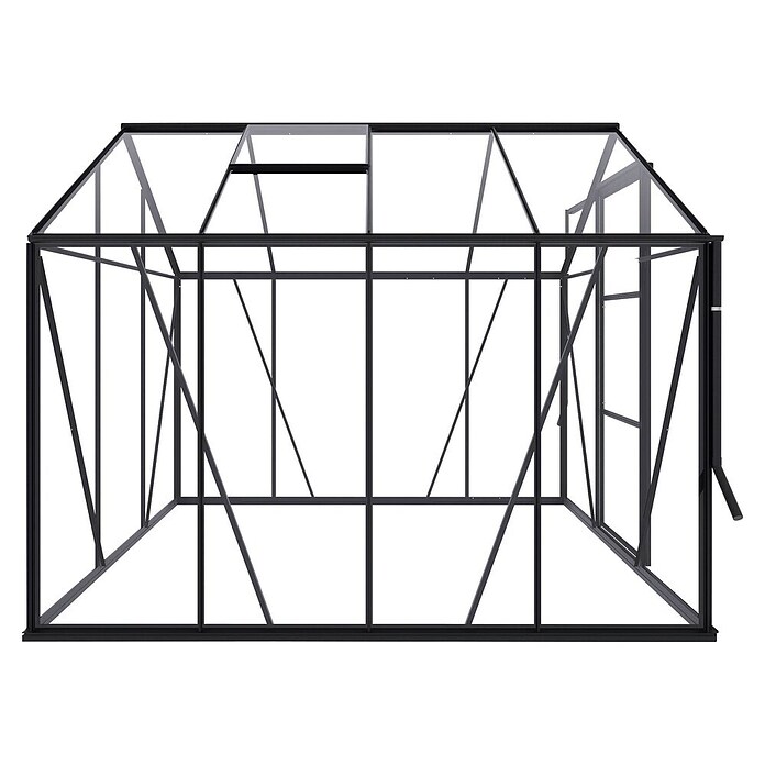 Kas Kate II Full Option pakket (Buitenmaat incl. dakoverstek (b x d): 192 x 253 cm, Materiaal zijwand: Glas, 3 mm, Zwart) | BAUHAUS