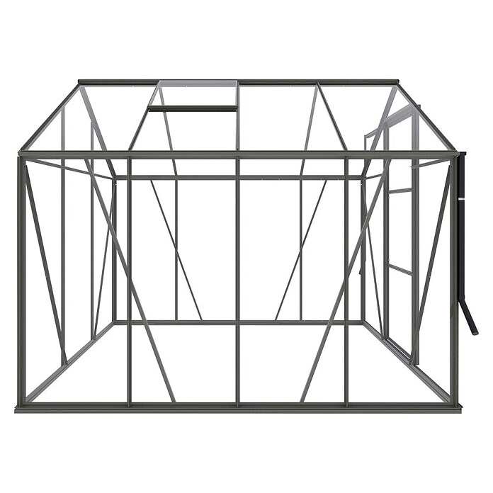 Kas Kate II Full Option pakket (Buitenmaat incl. dakoverstek (b x d): 192 x 253 cm, Materiaal zijwand: Glas, 3 mm, Groengrijs) | BAUHAUS