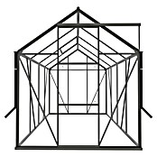Kas Kate II Full Option pakket (Buitenmaat incl. dakoverstek (b x d): 192 x 253 cm, Materiaal zijwand: Glas, 3 mm, Groengrijs) | BAUHAUS