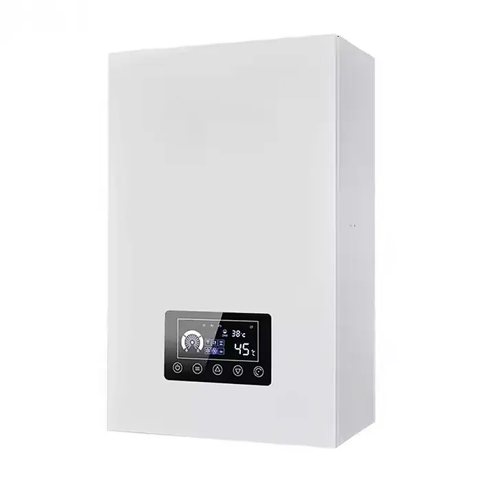 Sannover Boiler - 6 l, Geschlossen/Druckfest, Wandmontage - Weißer wandmontierter Heizkessel oder Warmwasserbereiter mit digitaler Anzeige für Temperatur und Steuerung.