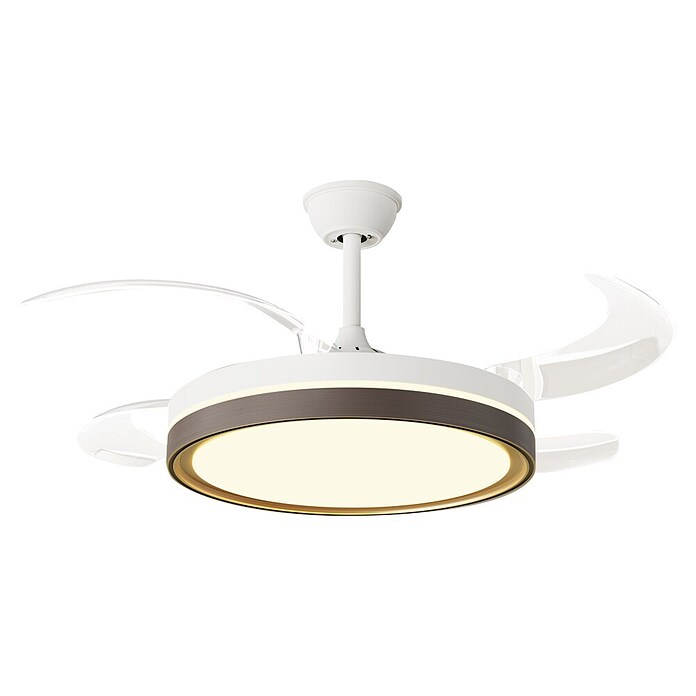 Purline Ventilador de techo Ceily Brise (Blanco/Madera oscura, 107 cm, 28 W) | BAUHAUS