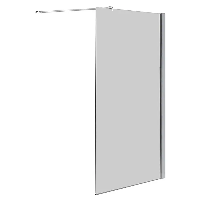 Glasdeals Duschwand Walk-In Duschwand 10 mm Glas AQUOS 60 x 200 cm - B x H: 60 x 200 cm, Beschichtet, Chrom - Klare Glas Duschwand mit Chrom-Haltestange und Wandprofil.