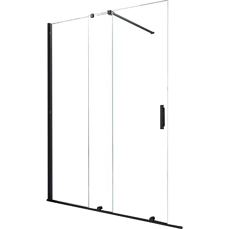 Glasdeals  Duschwand Schiebetür-Duschwand 8 mm Glas TRAVERSO schwarz 120 x 200 cm