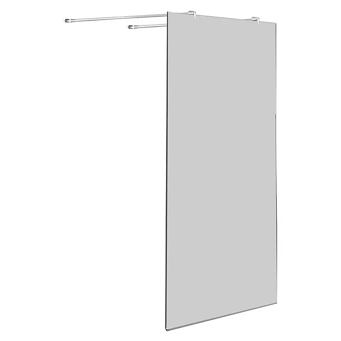 Glasdeals Duschwand Walk-In Duschwand 10 mm Glas AQUOS-Dublo 180 x 200 cm - B x H: 180 x 200 cm, Beschichtet, Chrom - Klarglas-Duschwand mit Chrom-Stützstangen, als feste Duschabtrennung.