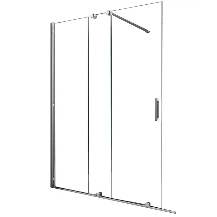 Glasdeals Duschwand Schiebetür-Duschwand 8 mm Glas TRAVERSO 120 x 200 cm - B x H: 120 x 200 cm, Beschichtet, Chrom - Duschabtrennung aus Klarglas mit Chromrahmen und Schiebetür.