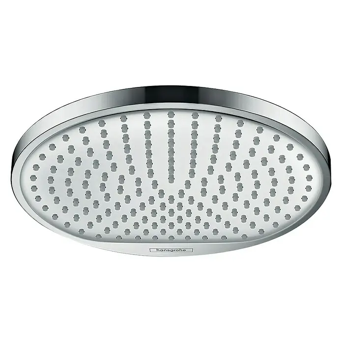 Hansgrohe Crometta Kopfbrause S 240Durchmesser: 24 cm, Anzahl Funktionen: 1 Stk., Chrom - Abbildung eines Hansgrohe Raindance Air Kopfbrause, verchromt, mit runder Form und vielen Düsen für ein entspannendes Duscherlebnis.