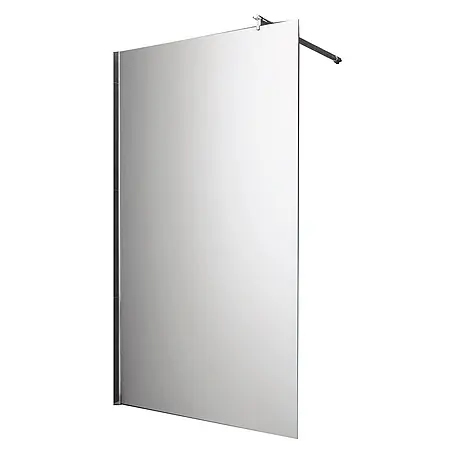 Glasdeals  Duschwand Walk-In Duschwand 8 mm Spiegelglas AQUOS-MIRROR 140 x 200 cm
