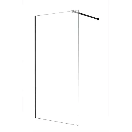 Glasdeals  Duschwand Walk-In Duschwand 8 mm Glas TIPO schwarz 80 x 200 cm