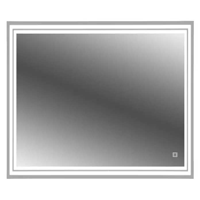 Cordia Lichtspiegel - 65 x 60 cm, Silber - Rechteckiger LED-beleuchteter Spiegel mit Touch-Sensor-Taste und heller weißer Lichtumrandung.