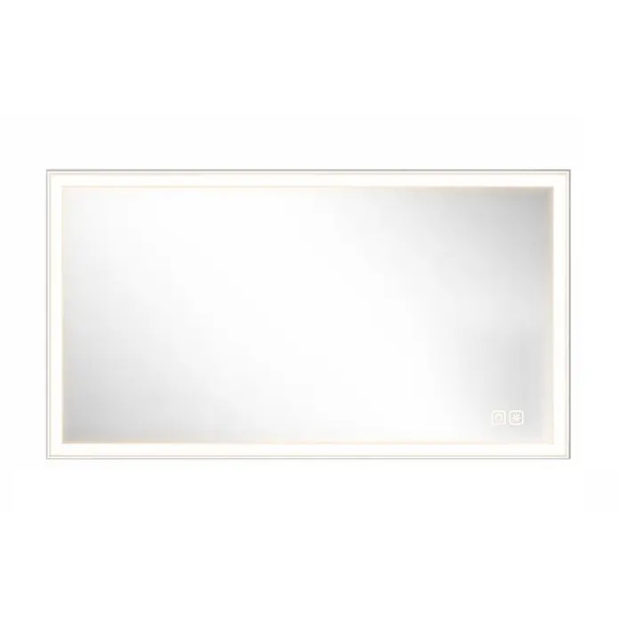 Cordia Lichtspiegel - 65 x 120 cm, Weiß - Rechteckiger LED-beleuchteter Spiegel mit Touch-Bedienelementen für Licht und Entfeuchtung.