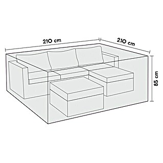 SENSUM Lounge-Set Schutzhülle (210 x 210 x 85 cm, Polyester)