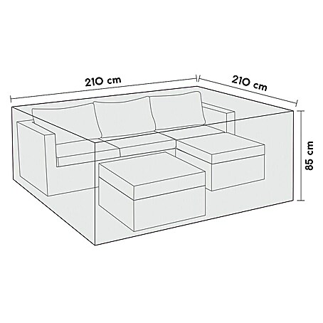 SENSUM Funda protectora para conjunto de jardín (L x An x Al: 210 x 210 x 85 cm, Plástico)