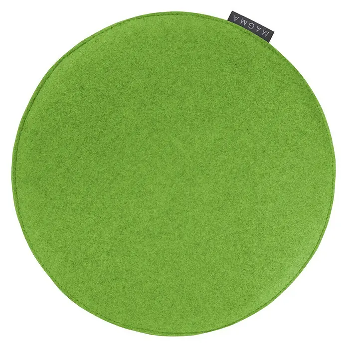 Sitzkissen rund Carl - Ø x H: 35 x 2 cm, Grün, 100 % Polyester - Grünes, rundes MAGMA Sitzkissen aus Filz für bequemes Sitzen. Ideal für Stühle und Bänke, sorgt für Komfort und Wärme.