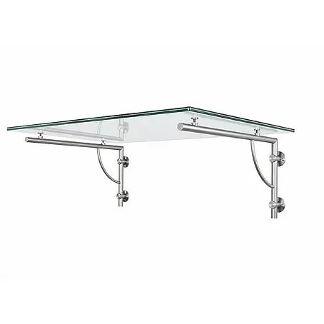 Glaszentrum Hagen  Vordach 200x90 cm FR Glasvordach LB-Halter Edelstahl