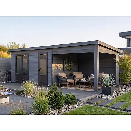 Fjordholz  Gartenhaus Style DeLuxe 2-Raum mit Lounge