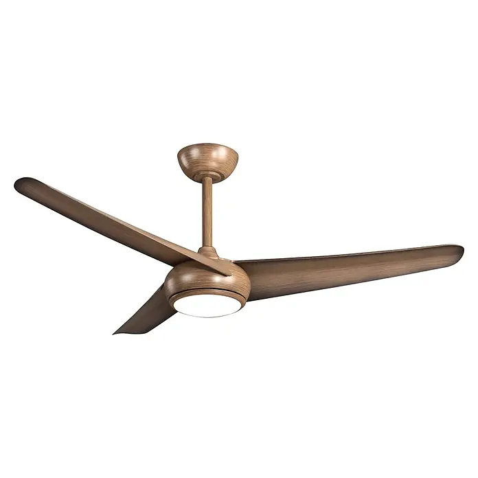 Sulion Ventilador de techo Chiwi - Marrón, 132 cm, 4 W - 34 W - Ventilador de techo moderno con tres aspas de aspecto madera y luz LED integrada.