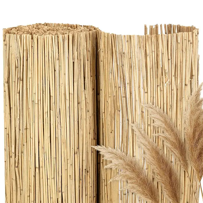NOOR Sichtschutzelement ST. TROPEZ Schilfrohrmatte - Naturmaterialien, Natur - Gerollter Sichtschutz aus hellem Naturrohr, ideal für Garten oder Terrasse.