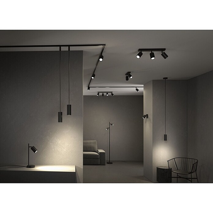 Paulmann Wand- & Deckenspot Urail Spot Lirena (Ø x H: 6 cm x 17 mm, GU10, Schwarz) | BAUHAUS