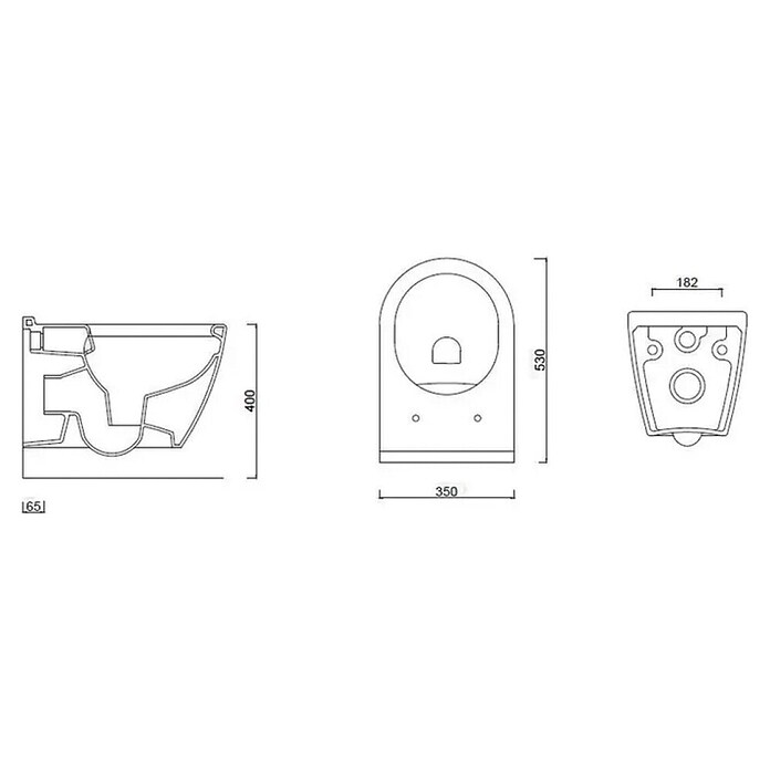 Sanotechnik Stenski WC UNO Tornado  (Izpiranje brez roba, Bela, Do x Š x V: 52 x 36 x 35 cm) | 3943 - WC Wand Marke | DBBA - Keramik Marke | DBB - Keramik | DB - Keramik/Wannen | D - Sanitär | BAUHAUS