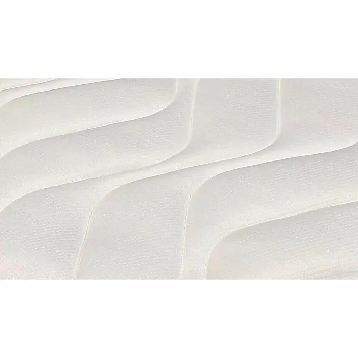Nonnos Bedding Colchón Basic - Largo: 190 cm, Ancho: 135 cm, Altura: 15 cm, Núcleo de espuma - Superficie de colchón blanca acolchada con patrón ondulado y texturizado.