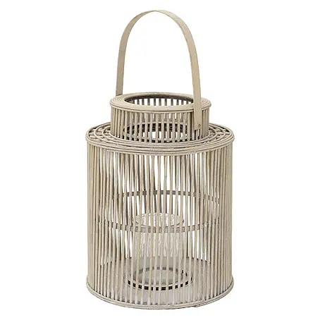 ECD Germany  Windlicht Boho Bambus Laterne