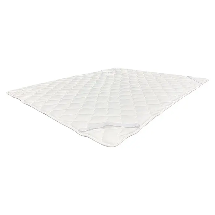 Nonnos Bedding Topper para colchón - Largo: 200 cm, Ancho: 180 cm, Altura: 5 cm, Reversible/Se entrega enrollado - Protector de colchón blanco acolchado con bandas elásticas en las esquinas.