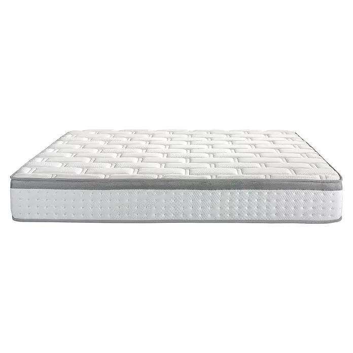 Nonnos Bedding Colchón Spring Visco - Largo: 190 cm, Ancho: 80 cm, Altura: 26 cm, Viscoelástica - Cómodo colchón blanco con la parte superior acolchada y paneles laterales texturizados grises y blancos.