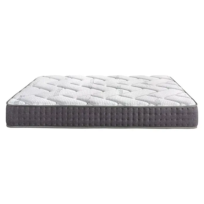 Nonnos Bedding Colchón Visco Plus - Largo: 190 cm, Ancho: 80 cm, Altura: 24 cm, Viscoelástica - Colchón acolchado blanco con paneles laterales grises texturizados.