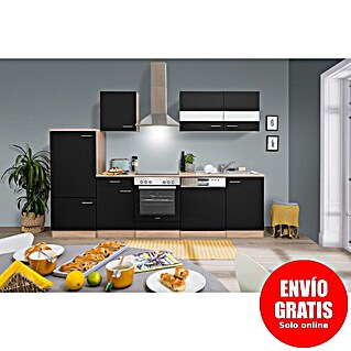 Respekta Cocina modular completa Merle (Ancho: 280 cm, Negro, Sin electrodomésticos)