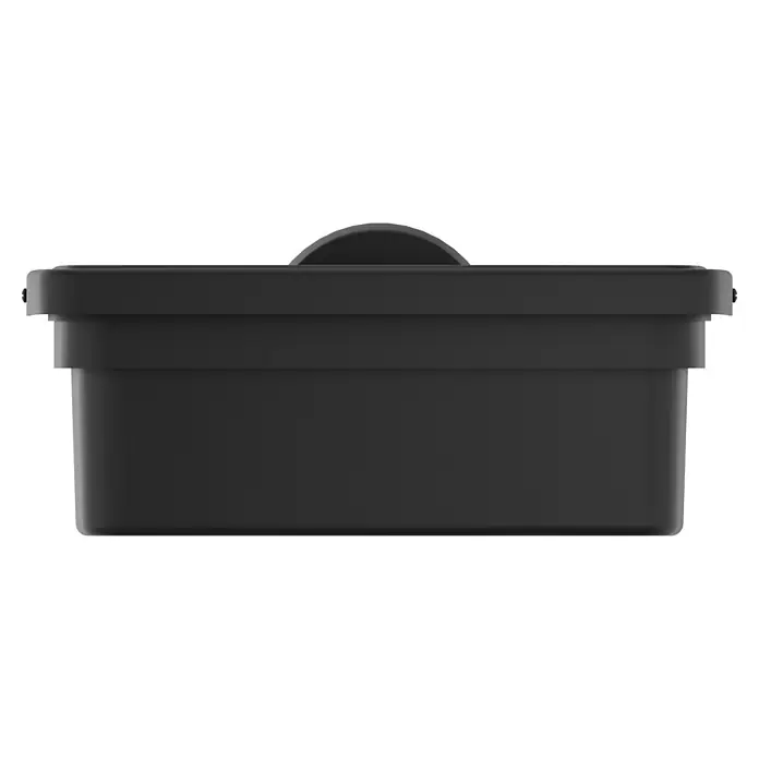 Camargue Paris Black Feuchttücher-Box - L x B x H: 15,3 x 17 x 8 cm, Edelstahl, Schwarz - Schwarze Plastikaufbewahrungsbox mit Deckel.