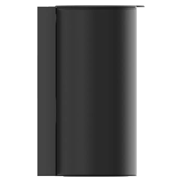 Camargue Paris Black Kosmetikeimer - Edelstahl, Schwarz - Matt schwarzer, gebogener Messestand mit einer flachen Seitenwand.