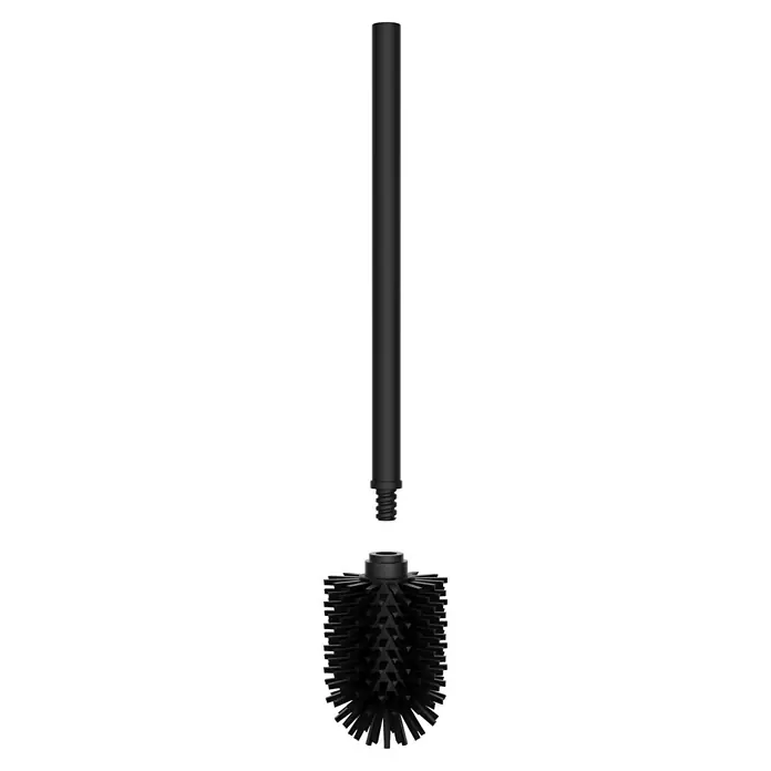 Camargue Paris Black WC-Bürstengarnitur - 9 x 11,8 x 37,7 cm, Edelstahl, Schwarz - Schwarze Toilettenbürste mit abnehmbarem, zackigem, sternförmigem Reinigungskopf.