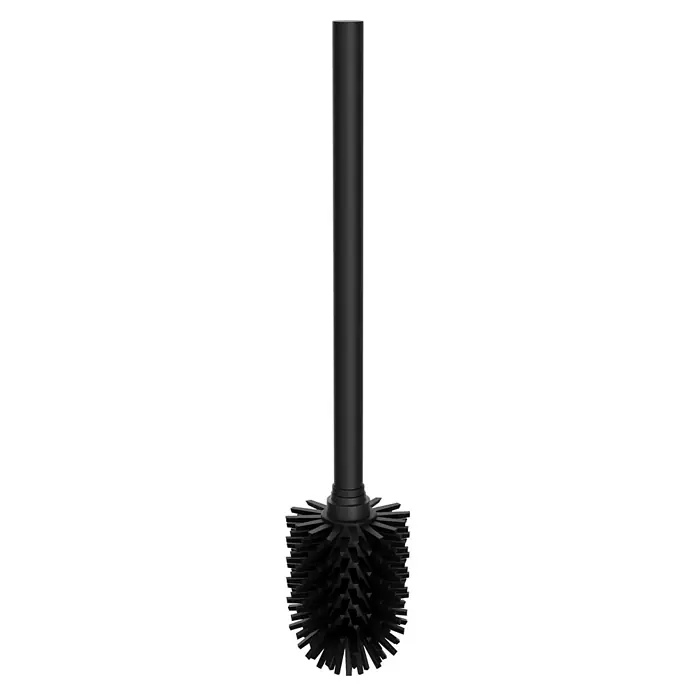 Camargue Paris Black WC-Bürstengarnitur - 9 x 11,8 x 37,7 cm, Edelstahl, Schwarz - Schwarze Toilettenbürste mit zylindrischem Griff und stacheligen Silikonborsten.