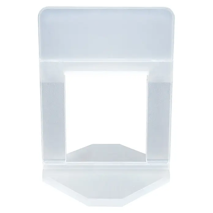 Heka Nivofix Laschen - Geeignet für: Plattenstärke 12 - 28 mm, 250 Stk. - Mattweißer Kunststoff-Fliesen-Nivellierclip mit rechteckiger Öffnung und breiter Basis zur präzisen Fliesenausrichtung.