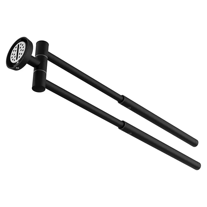 Camargue Paris Black Handtuchstange - Breite: 5,8 cm, Schwarz, Matt, Ausziehlänge: 29 cm - 50 cm - Schwarzes U-förmiges Fahrradschloss mit Scheibenverriegelung.