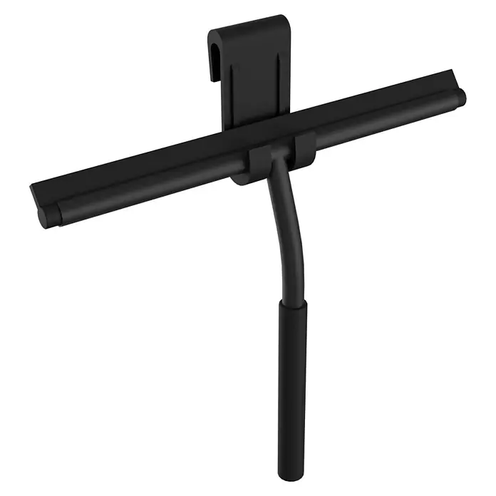Camargue Paris Black Bad- & Duschabzieher - Edelstahl, Schwarz - Schwarzer Duschabzieher mit integriertem Haken.