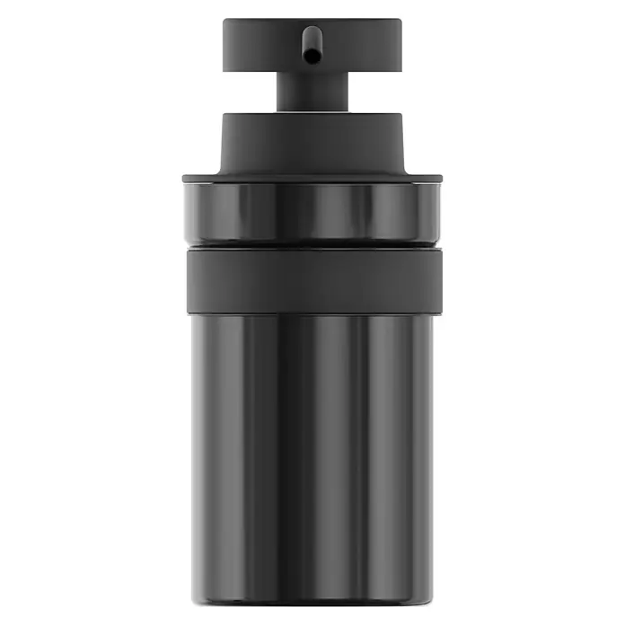 Camargue Paris Black Seifenspender - L x B x H: 12,7 x 7 x 15,6 cm, Edelstahl, Schwarz - Schwarze, glänzende Pumpspenderflasche.