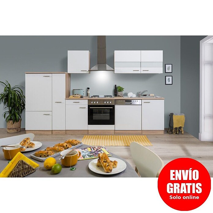 Respekta Cocina modular completa Merle (Ancho: 310 cm, Blanco, Sin electrodomésticos) | BAUHAUS