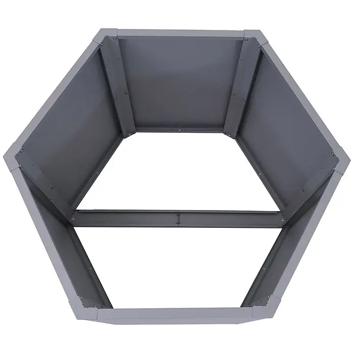 Proregal Hochbeet Metallhochbeet - Metall, Grau - Graues, sechseckiges Hochbeet aus Metall, oben und unten offen zum Bepflanzen.