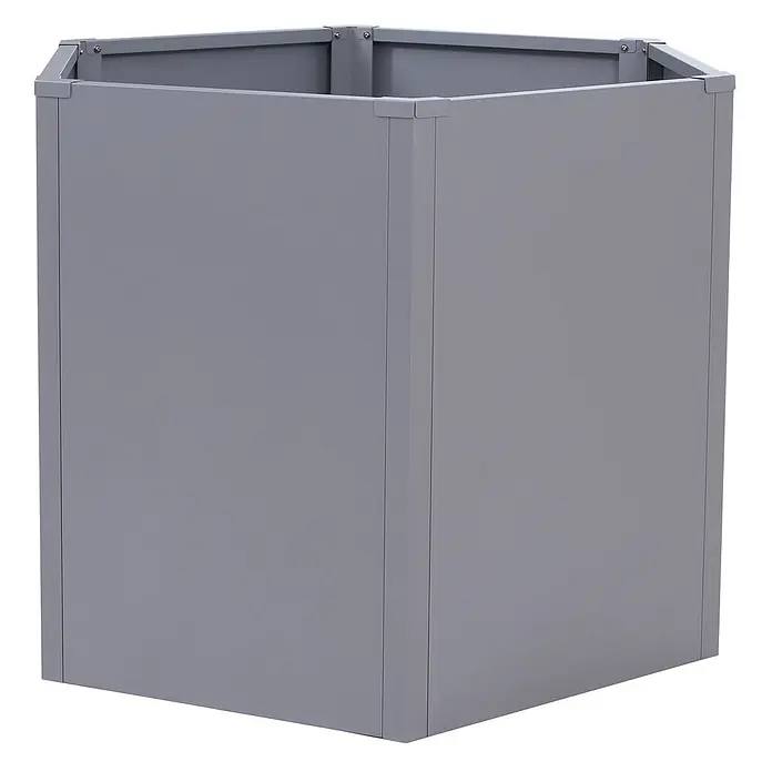 Proregal Hochbeet Metallhochbeet - Metall, Grau - Graues sechseckiges Hochbeet aus Metall.