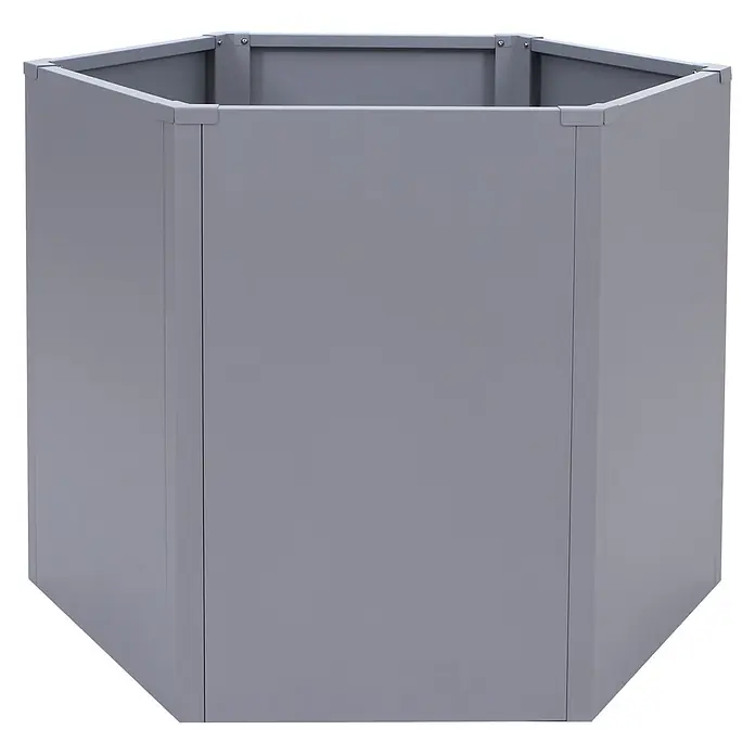 Proregal Hochbeet Metallhochbeet - Metall, Grau - Sechseckiges graues Metall-Hochbeet zum Bepflanzen.