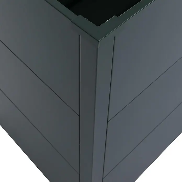 Proregal Hochbeet Metallhochbeet - Metall, Grün - Dunkelgraues Metall-Pflanzgefäß mit Lattenseiten und verstärkten Ecken.