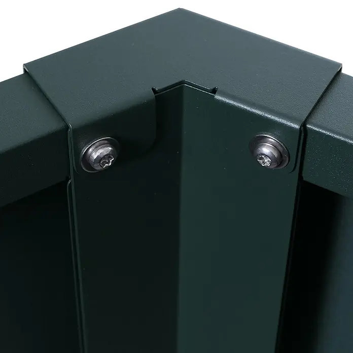 Proregal Hochbeet Metallhochbeet - Metall, Grün - Dunkelgrüne Metallecke eines Hochbeets, mit zwei Sternschrauben befestigt.